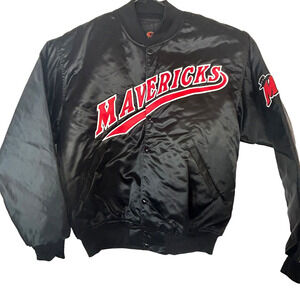 Dallas Mavericks Game Sportswear Satin Jacket Mens XL Black Vintage Stitched USA